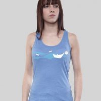 SILBERFISCHER Tank Shirt Mid Heather Blue „Ahoi“