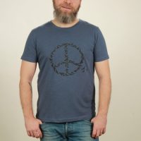 NATIVE SOULS Slub T-Shirt Herren – Peace – dark blue