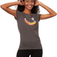 FellHerz Damen T-Shirt Rainbow Girl dark grey