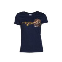 FÄDD Damen T-Shirt Rundhals aus Bio-Baumwolle „Alle Lampen an BT“ Blau