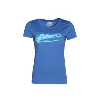 FÄDD Damen T-Shirt Rundhals aus Bio-Baumwolle „Die Schwimmerin“ Blau