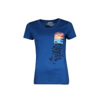 Damen T-Shirt Rundhals aus Bio-Baumwolle „Schpuhkie BT“ Blau von Fädd