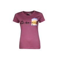 Damen T-Shirt Rundhals aus Bio-Baumwolle „Fernweh BT“ Rot von Fädd