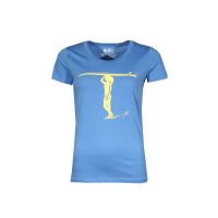 Damen T-Shirt Rundhals aus Bio-Baumwolle „Speerwerferin“ Blau von Fädd