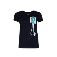 FÄDD Damen T-Shirt Rundhals aus Bio-Baumwolle „KiWo 2020 BT“ Navy Blau