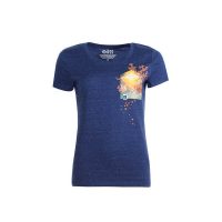 FÄDD Damen T-Shirt Rundhals aus Bio-Baumwolle „Kirschplüte BT“ Blau