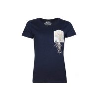 Damen T-Shirt Rundhals aus Bio-Baumwolle „Wildplumen BT“ Blau von Fädd
