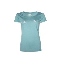 FÄDD Damen T-Shirt aus Bio-Baumwolle „Vorm Horizont gehts weiter“ Hellblau