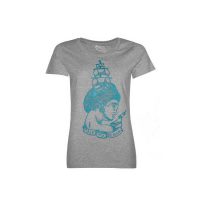 FÄDD Damen T-Shirt Rundhals aus Bio-Baumwolle „Mach Ma Halblang“ Grau