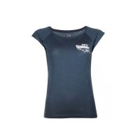 FÄDD Damen Top T-Shirt Viskose und Bio-Baumwolle „Kutter Baustelle“ Blau