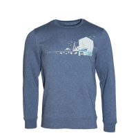 FÄDD Herren Sweatshirt Pullover aus Bio-Baumwolle „Fischernteboot BT“ Blau