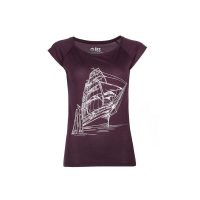 FÄDD Damen Top T-Shirt aus Viskose und Bio-Baumwolle „Dreim Aster“ Lila