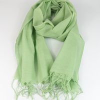 Green Size Handgewebtes Tuch aus Indien 60x160cm, Einfarbig Pastel