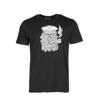 FÄDD Herren T-Shirt Rundhals aus Bio-Baumwolle „Pfeifenbart“ Grau