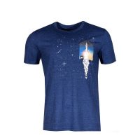 Herren T-Shirt Rundhals aus Bio-Baumwolle „Schub BT“ Blau von Fädd