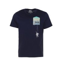 FÄDD Herren T-Shirt Rundhals aus Bio-Baumwolle „Atemlos BT“ Blau