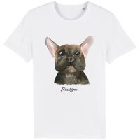 DüsselGreen Bulldogge, Dunkler Hund, Frenchie Tshirt aus Bio Baumwolle