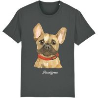 DüsselGreen Bulldogge, Hellbraun Hund, Frenchie Tshirt aus Bio Baumwolle