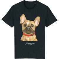 DüsselGreen Bulldogge, Hellbraun Hund, Frenchie Tshirt aus Bio Baumwolle