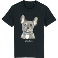 DüsselGreen Bulldogge, Grauer Hund, Frenchie Tshirt aus Bio Baumwolle