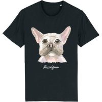 DüsselGreen Bulldogge, Weisser Hund, Frenchie Tshirt aus Bio Baumwolle