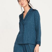 Thought Blaue Pyjama-Style Bluse aus Ecovero