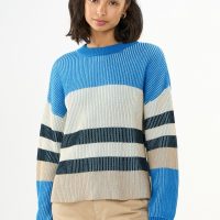 Pullover Streifen Blau