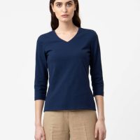 Lana natural wear Shirt mit V-Neck-Ausschnitt für Damen – Mara