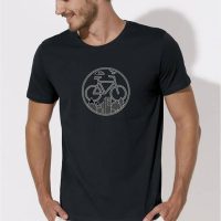 Picopoc Fahrrad / Stadt & Natur, Berge & Bäume T-Shirt in Schwarz & Weiß