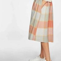 Thought Midi Rock – Alexa Full Check Skirt – aus Bio-Baumwolle