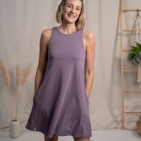 Vresh Clothing Avrodite – Trägerkleid aus Biobaumwoll-Mix, Lila