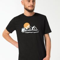 Spangeltangel T-Shirt „Bergluft“, nachhaltig, Herren – Natur Bio-Baumwolle Berge Bergsee
