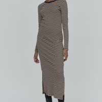 Basic Apparel Geripptes Midikleid gestreift  – Ludmilla Long Dress – aus Bio-Baumwolle