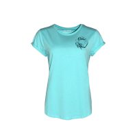 FÄDD Damen T-Shirt Rundhals aus Bio-Baumwolle „Koinardo“ Türkis Blau