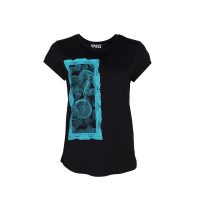 FÄDD Damen T-Shirt Rundhals aus Bio-Baumwolle „Kwallenschwarm“ Navy Blau
