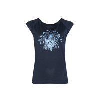 FÄDD Damen Top T-Shirt aus Viskose und Bio-Baumwolle „Anemonenkrabbe“ Blau