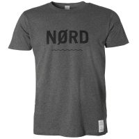 Waterkoog NØRD /T-shirt, grau meliert, schwarzer Print, Biobaumwolle