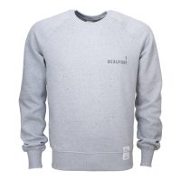 Waterkoog 7 BEAUFORT/ Sweatshirt, grau meliert, schwarzer Print, Biobaumwolle
