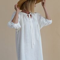 gust. Lockeres Leinenkleid – Linen airy dress Mini – 100% Bio-Leinen