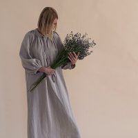 gust. Lockeres Leinenkleid – Linen airy dress Maxi – 100% Bio-Leinen