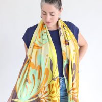 Djian Collection Schal aus 100 % Lenzing Ecovero – Big Flowers
