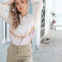 STORY OF MINE Dip-dye Bluse aus Leinen