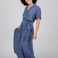 Brava Fabrics Maxi Blusenkleid – Jalapeño Long Dress Purple – aus Ecovero