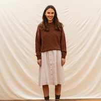 Matona Rock für Frauen aus Leinen / Midi Skirt