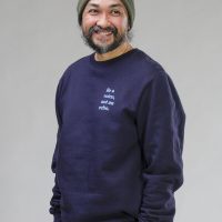 YogiLiebe Herren Sweatshirt „VOICE“ Bio-Baumwolle Blau