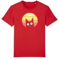 watapparel T-Shirt Herren Sunset Cat