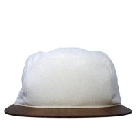 Lou-i Canvas Cap weiß mit edlem Holzschirm – Made in Germany – Sehr bequem