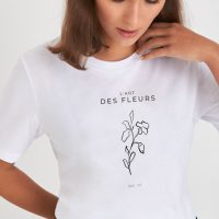 Kultgut Bio-Baumwolle – Klassisches Shirt / GOTS Druck – L´ ART DES FLEURS