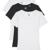 University of Soul 3er Pack Damen T-Shirt aus Bio-Baumwolle „Estelle“, Weiß und Schwarz