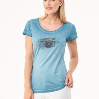 ORGANICATION Cold Pigment Dyed T-Shirt aus Bio-Baumwolle mit Kamera-Print